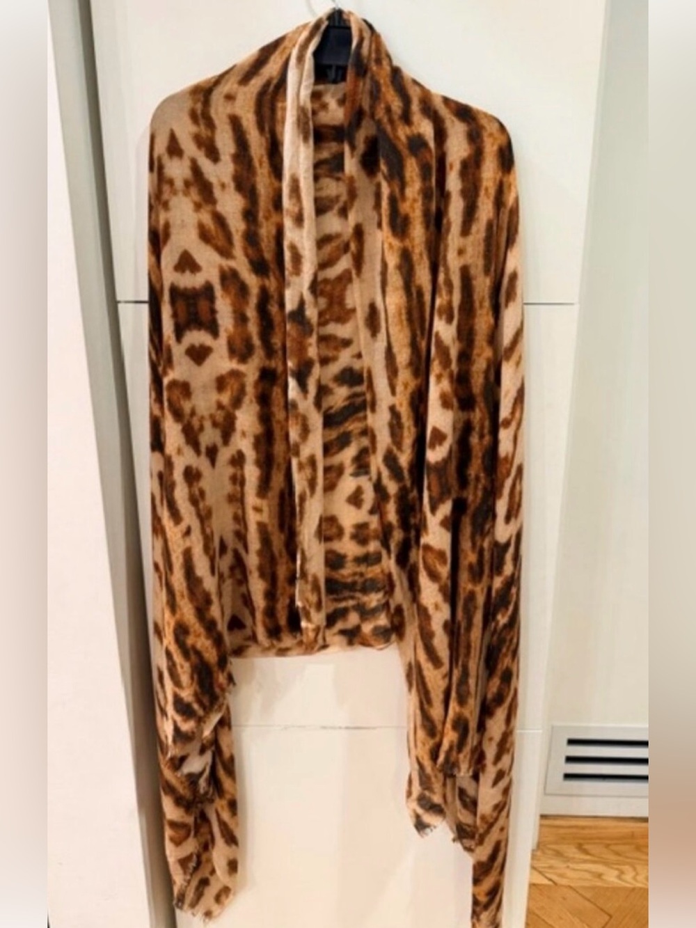 Bindya New York Brown Animal Print Oversized Scarf Wrap Shawl